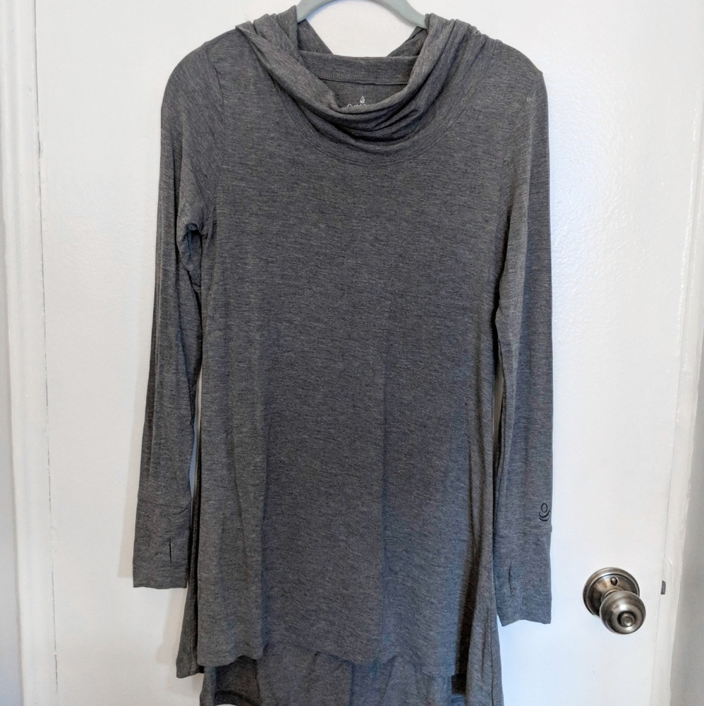 Heather Grey Stretch Dress with Sleeve Detail